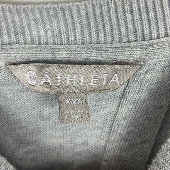 Athleta Silk Light Heatehred Grey Highlands Crossback Sweater Size XXS Soft Knit - Picture 3 of 15